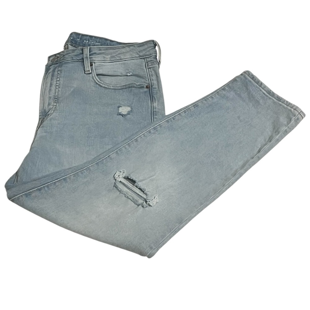 Old Navy High Rise‎ OG Straight Distressed Light Wash Jeans Size 14